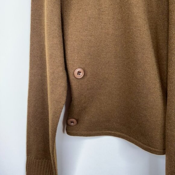 Lemaire Twisted Scarf Cardigan Sweater Hazelnut Brown Wool Blend Layered Medium - Picture 6 of 15